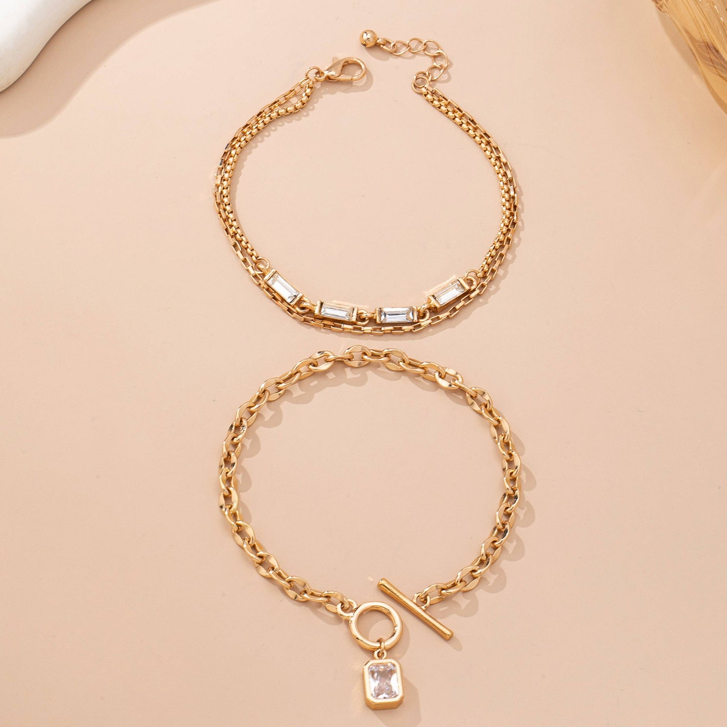 Multi Baguette Crystals & Toggle Clasp | 80B1650: SET