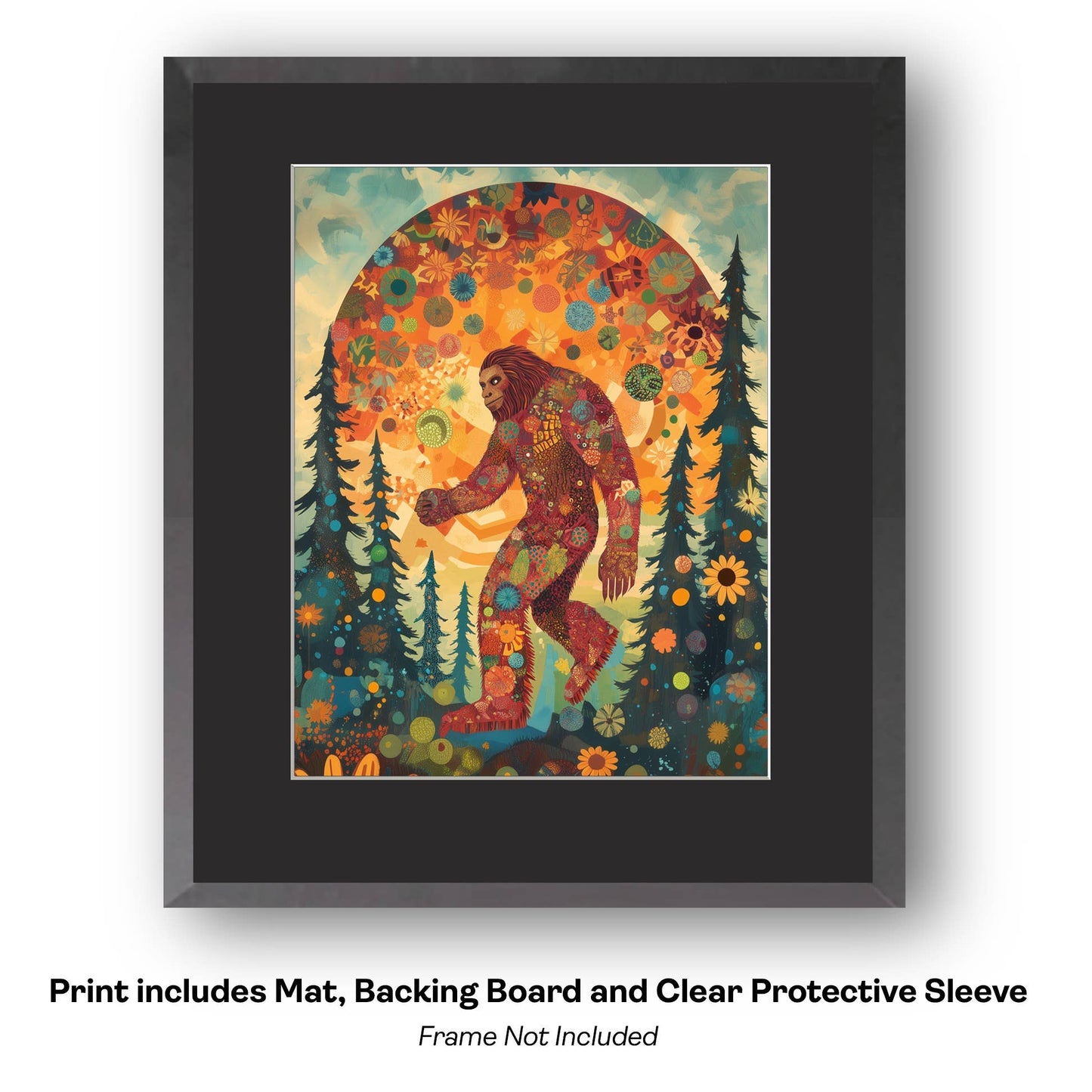 Bigfoot Banjo Bob by the Lake - Art Prints – 8″x10″ Artwork in 11″x14″ Mat