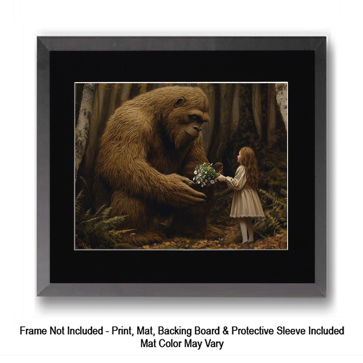 Bigfoot Giving Directions - Art Prints – 8″x10″ Artwork in 11″x14″ Mat