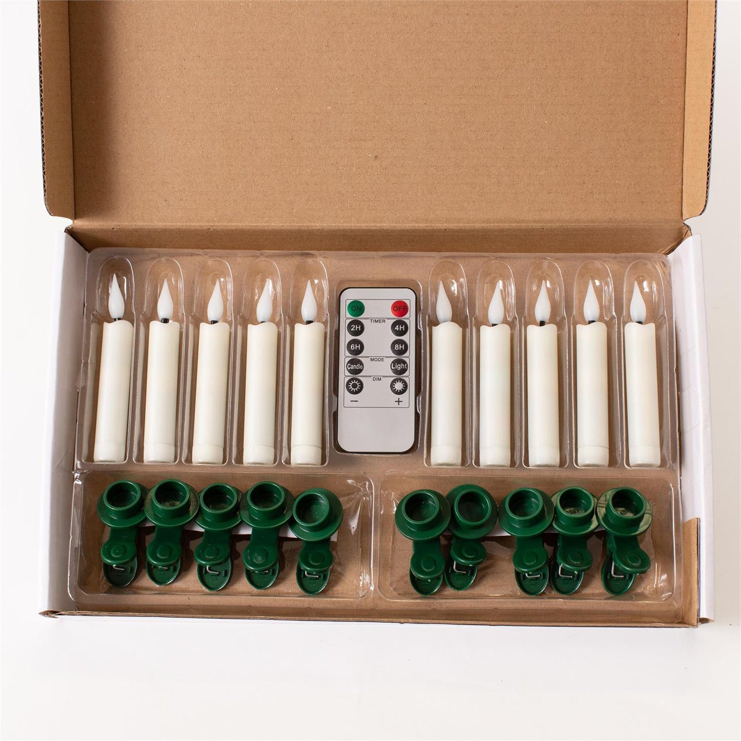Clip-On Led Candles With Remote - 10 Count Set