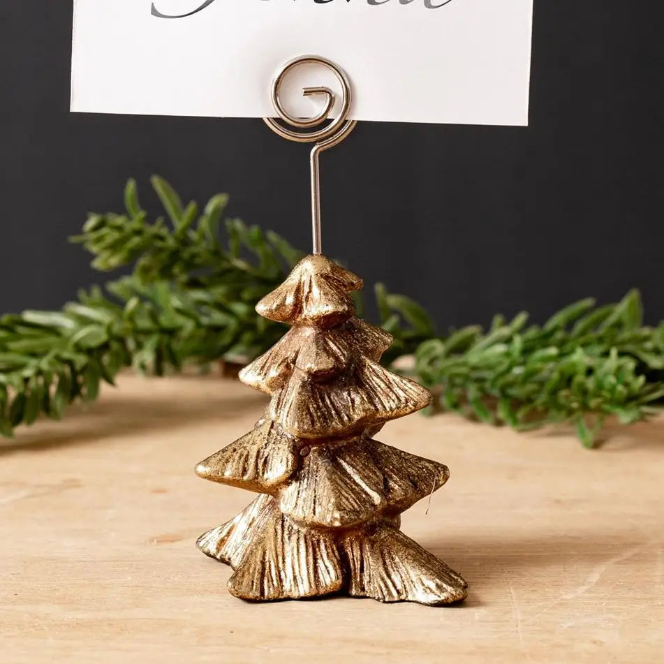 Gold Christmas Tree Card Holder