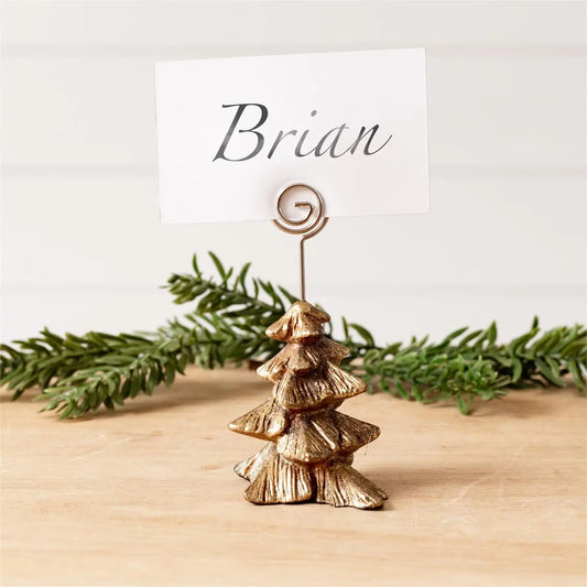 Gold Christmas Tree Card Holder