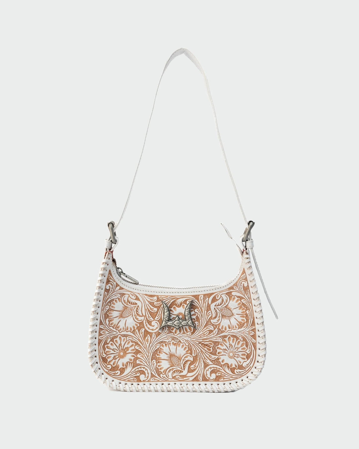Loyal West - Dannia Medium Purse - Ivory Dust Hand-tooled Leather