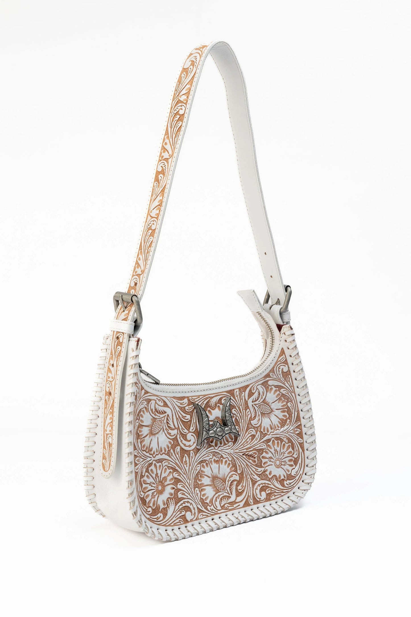 Loyal West - Dannia Medium Purse - Ivory Dust Hand-tooled Leather