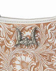 Loyal West - Dannia Medium Purse - Ivory Dust Hand-tooled Leather