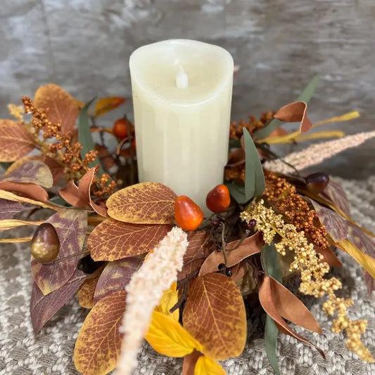 Aspen Acorn Candle Ring 6.5in