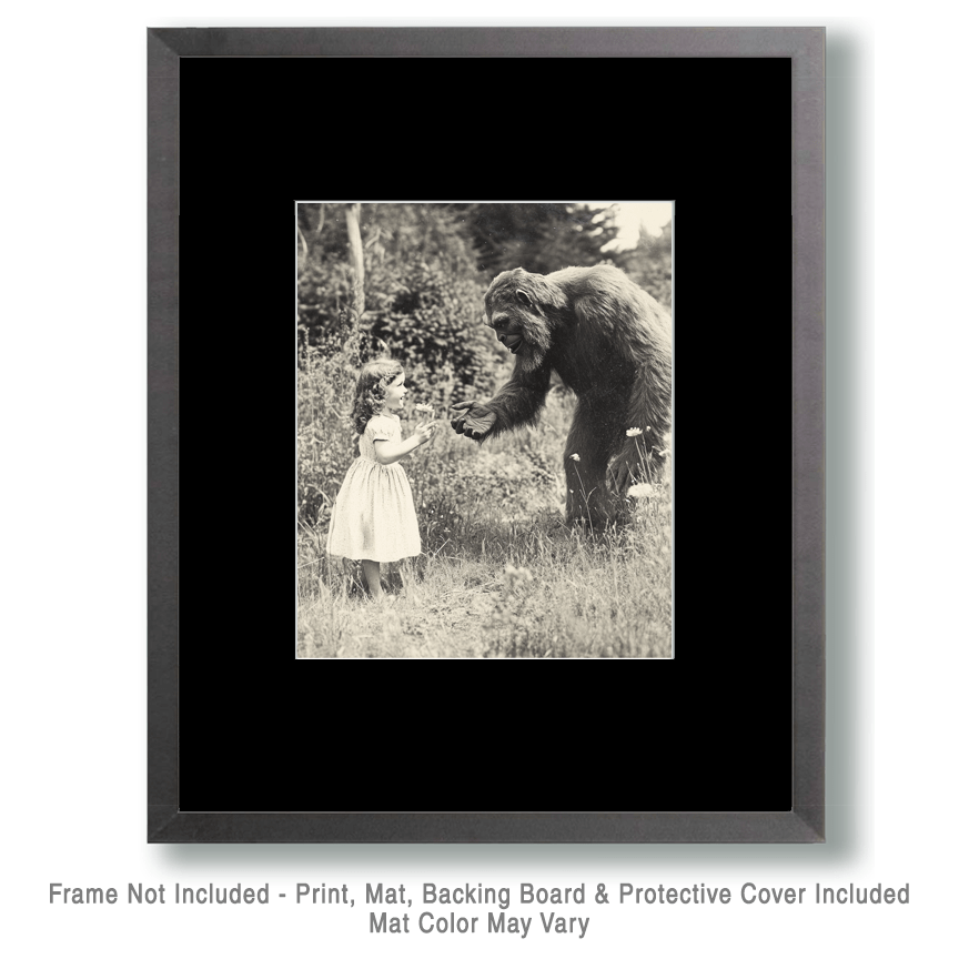 Gift for Bigfoot - Sasquatch Cryptid Art Prints - 8"x10" Art Print for 11"x14" Frame
