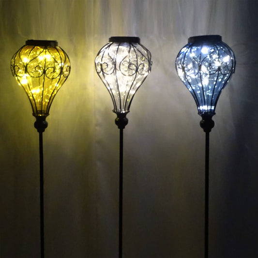 Solar Hot Balloon Garden Stake with LED- Asstd Display of 6