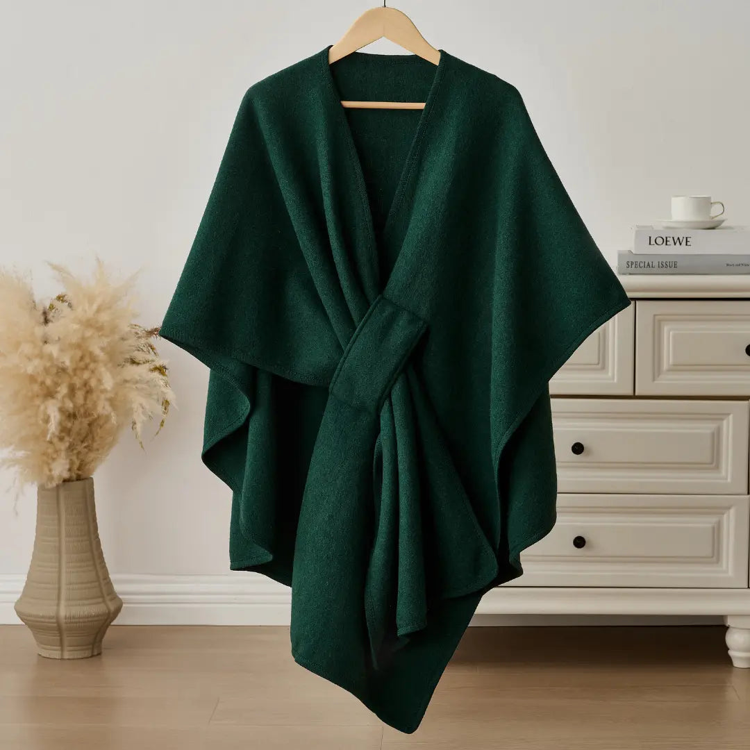 The Fleece Drape Shawl - Green