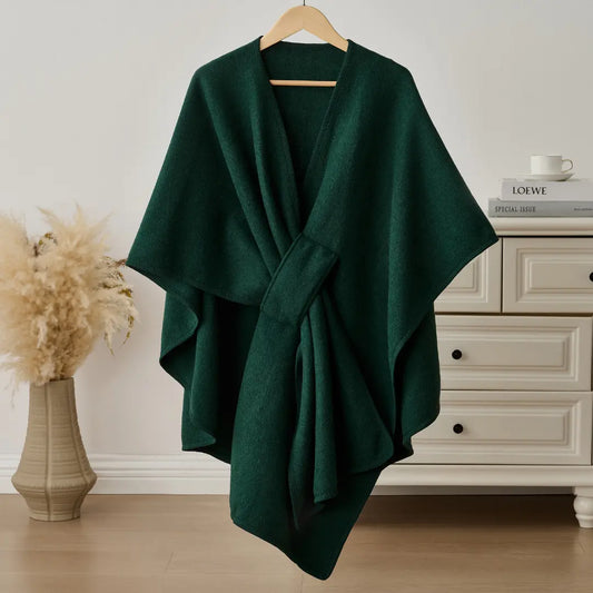 The Fleece Drape Shawl - Green