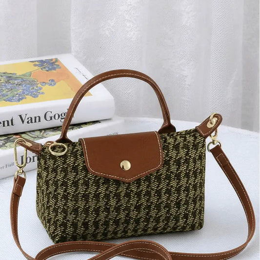 Houndstooth Mini Crossbody Bag