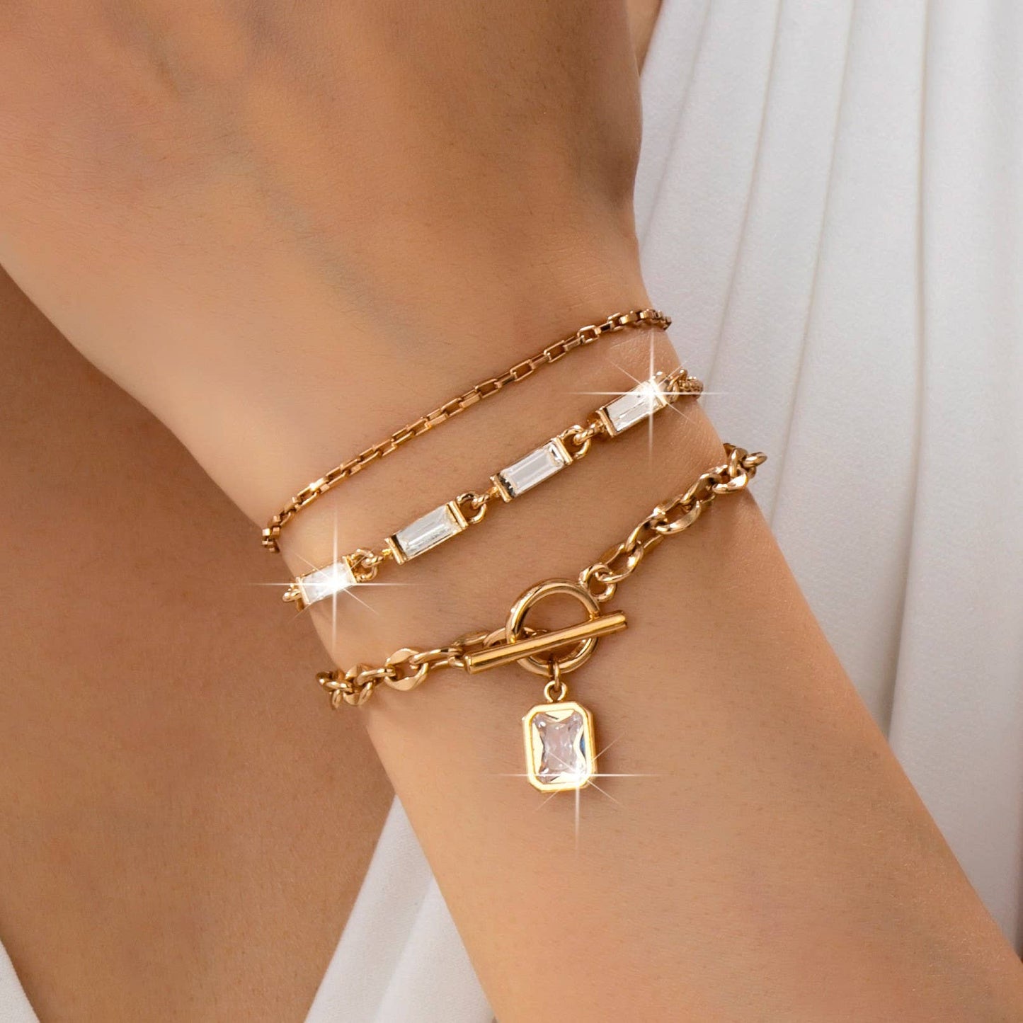 Multi Baguette Crystals & Toggle Clasp | 80B1650: SET