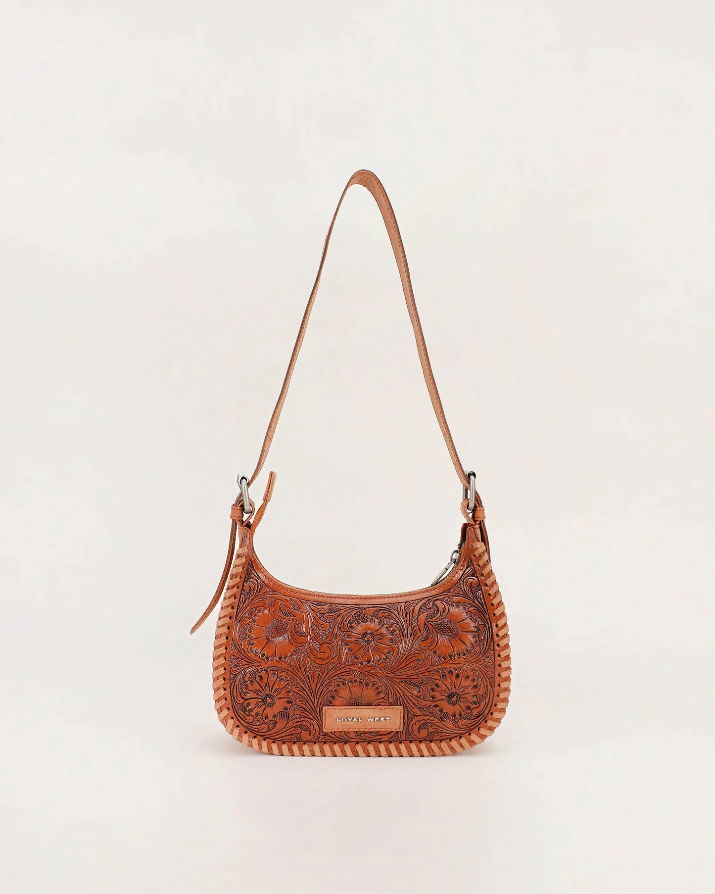 Loyal West - Dannia Medium Purse - Brown Hand-tooled Leather