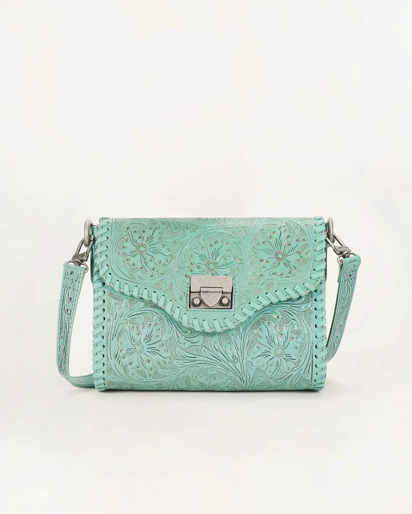 Loyal West - Daisy Mini Bag - Torquoise Hand-tooled Leather