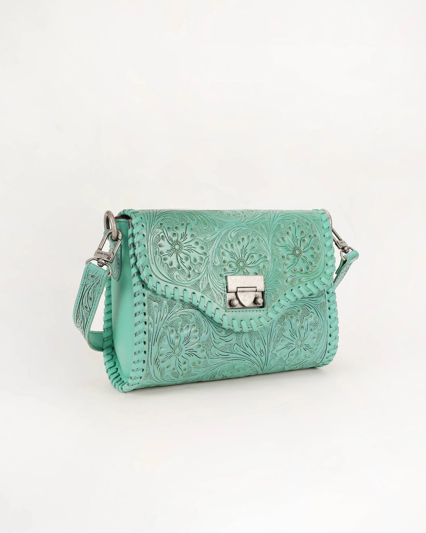 Loyal West - Daisy Mini Bag - Torquoise Hand-tooled Leather