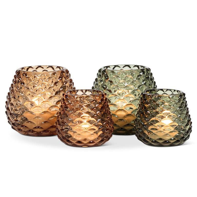 Medium Pinecone Tealight: Green