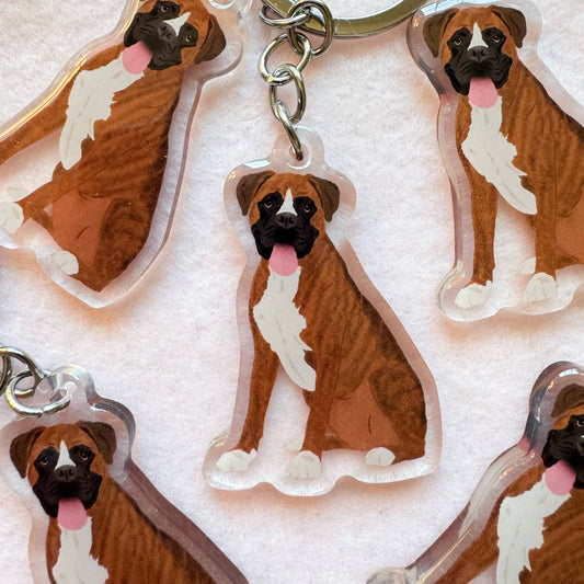 Boxer (brindle) Keychain