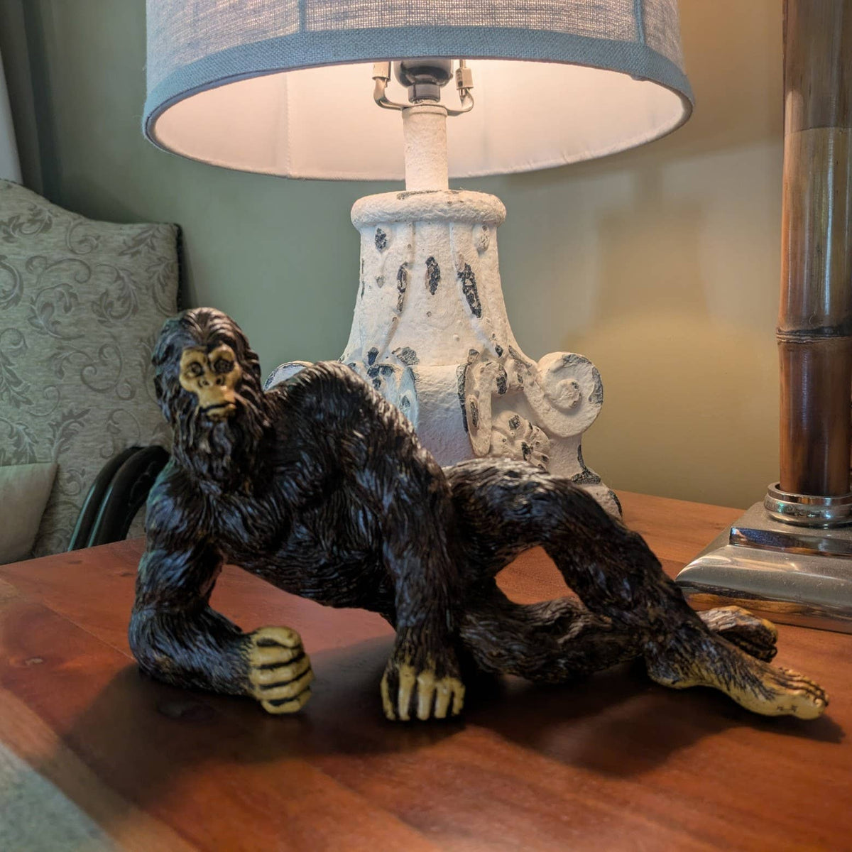 Lying Bigfoot Heart-throb Sasquatch Statue 10 inch Long: Natural
