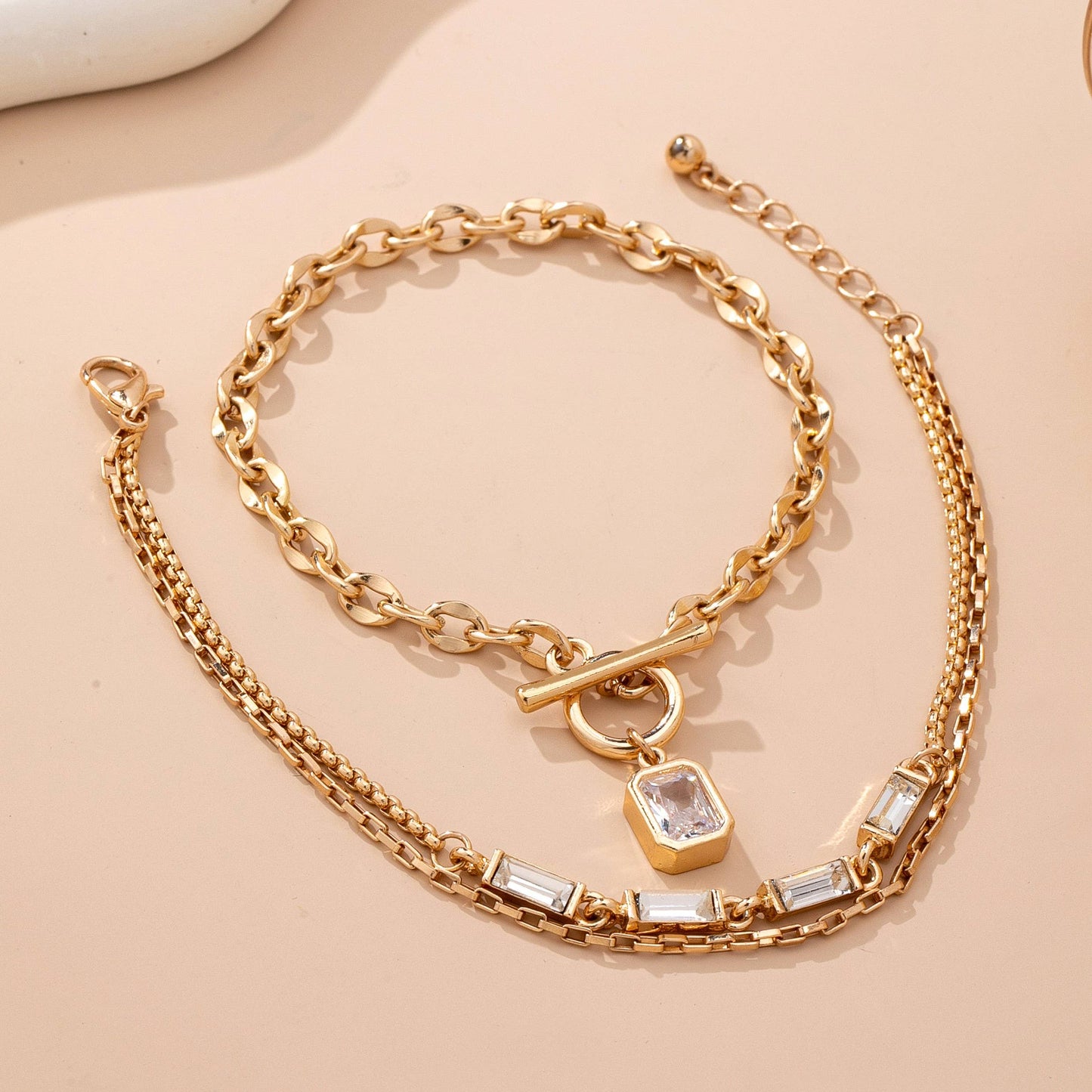 Multi Baguette Crystals & Toggle Clasp | 80B1650: SET
