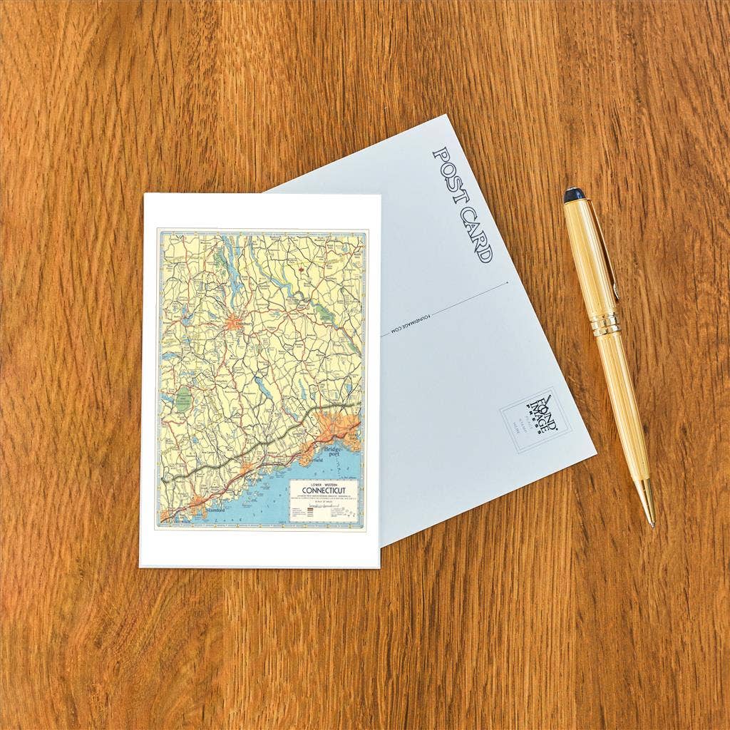 Postcard CT-274 Map of Connecticut