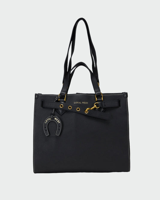 Loyal West - Standard Medium Tote Bag in Calfskin - Black