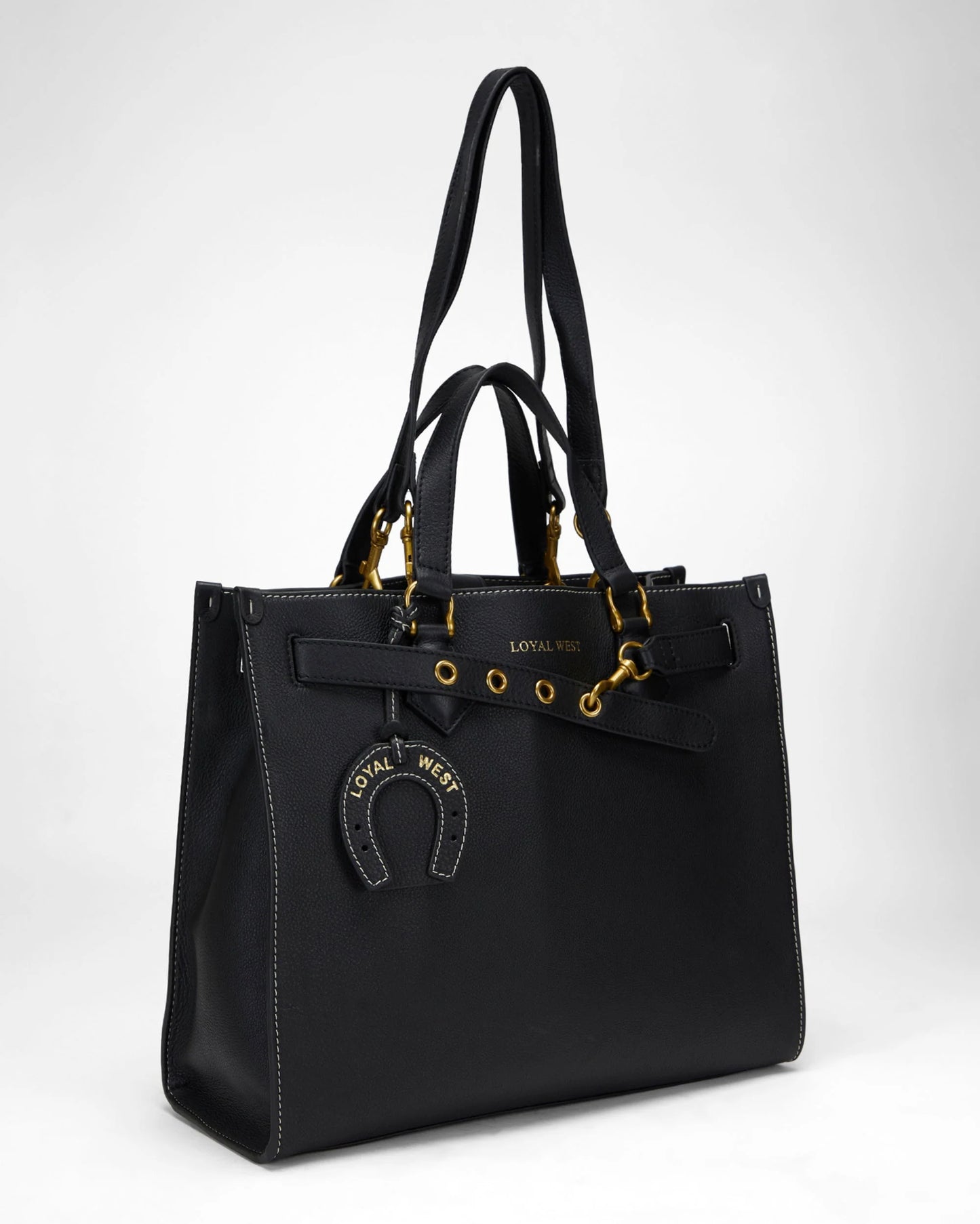 Loyal West - Standard Medium Tote Bag in Calfskin - Black
