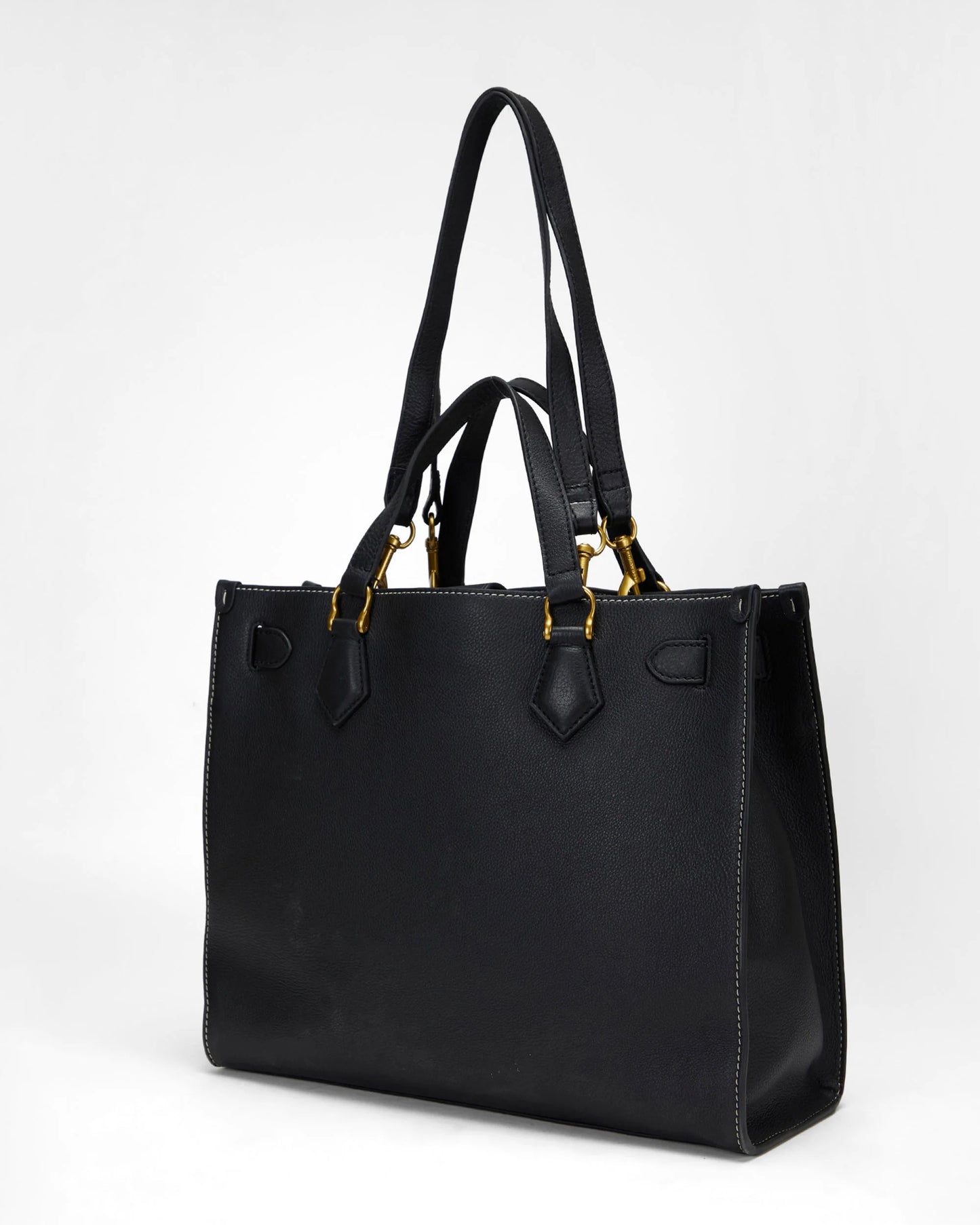 Loyal West - Standard Medium Tote Bag in Calfskin - Black