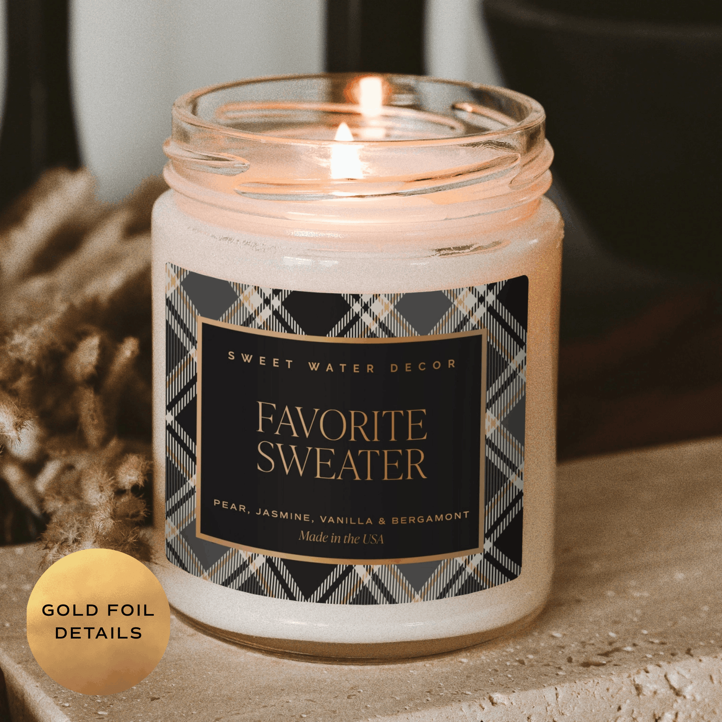Favorite Sweater 9 oz Soy Candle - Fall Decor