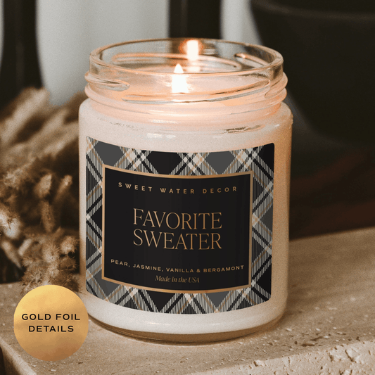 Favorite Sweater 9 oz Soy Candle - Fall Decor