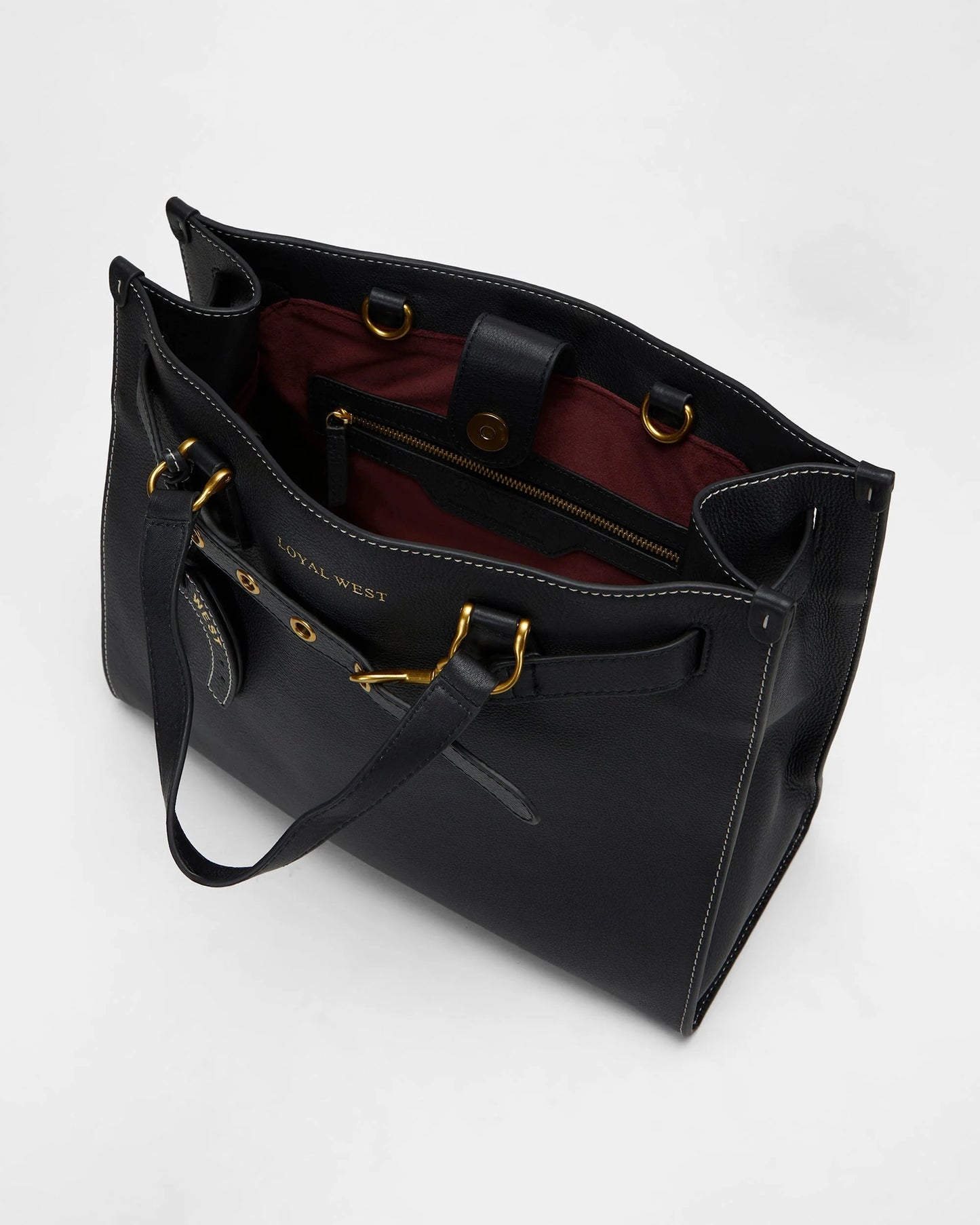 Loyal West - Standard Medium Tote Bag in Calfskin - Black