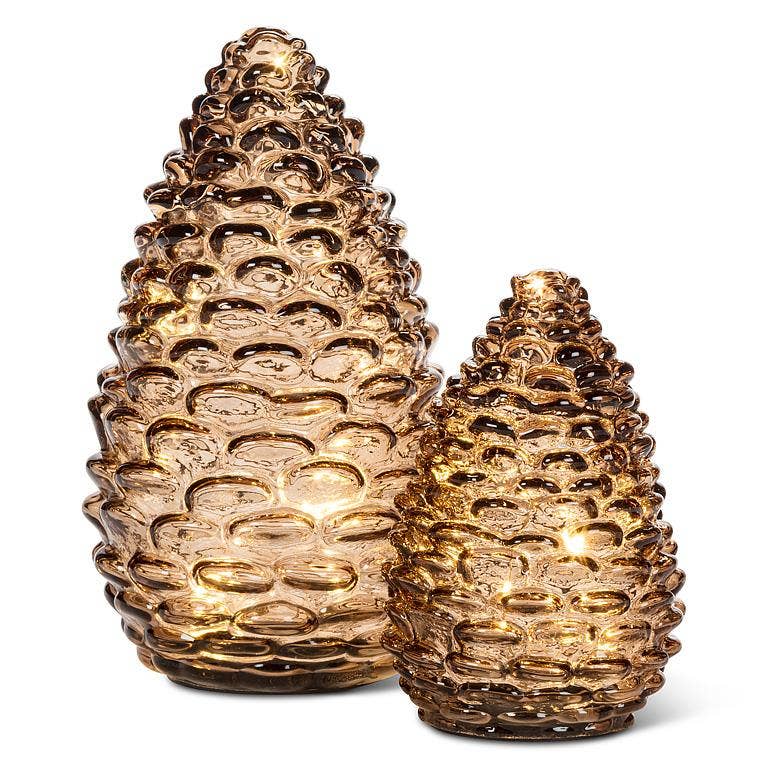 Large Pinecone LED Light: Amber
