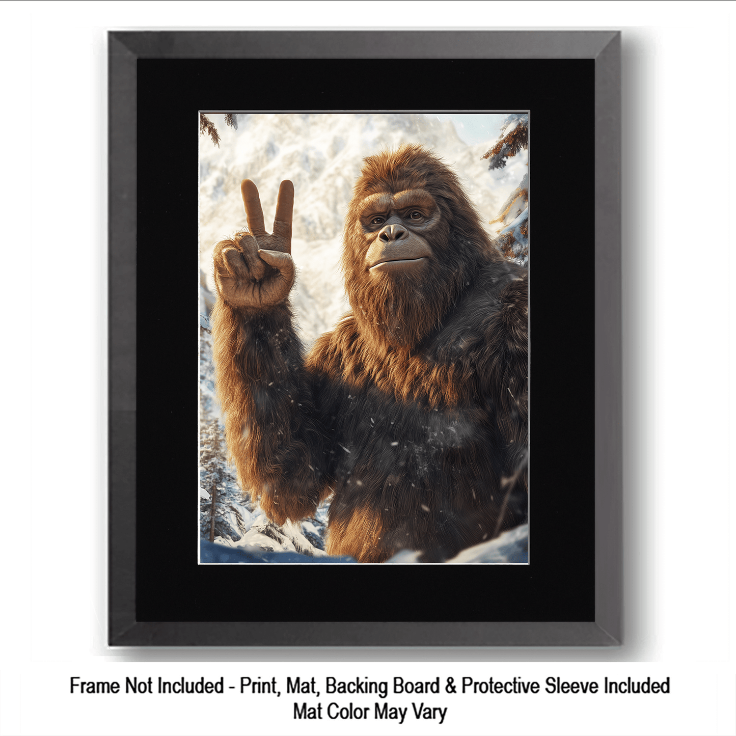 Bigfoot Giving Directions - Art Prints – 8″x10″ Artwork in 11″x14″ Mat