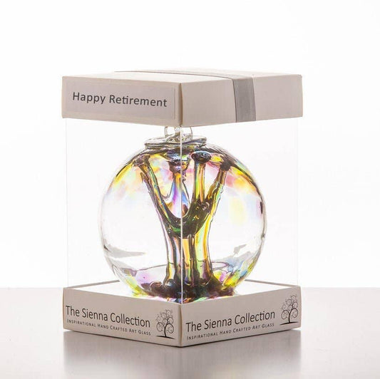 10cm Spirit Ball - Happy Retirement - Purple, Green & Blue