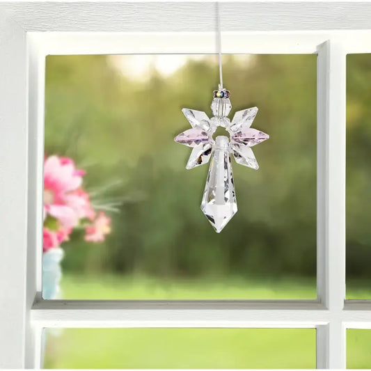 Crystal Guardian Angel - Large, Rose