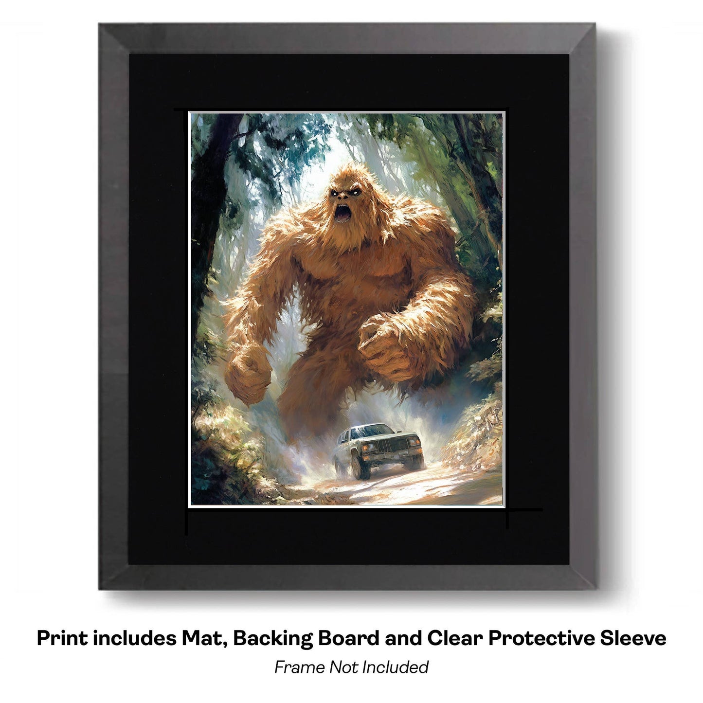 Vintage Photograph of Bigfoot Summer Memory Cryptids Art Prints - Bigfoot Prints – 8″x10″ Artwork in 11″x14″ Mat
