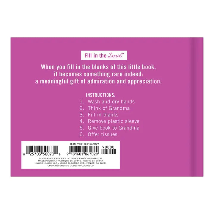What I Love About Grandma Fill in the Love® Book