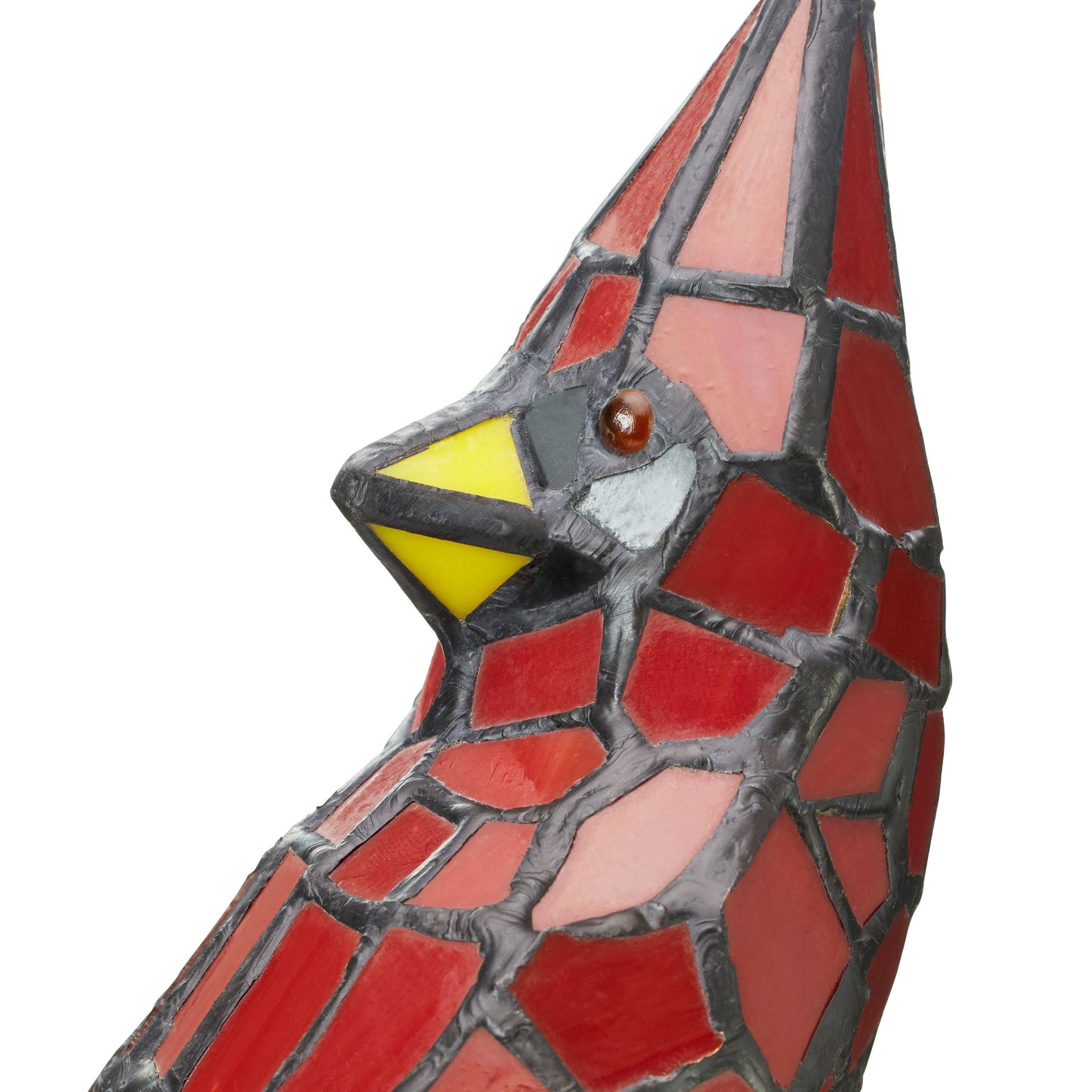 13.5"H Skylar Red Cardinal Stained Glass Bird Accent Lamp