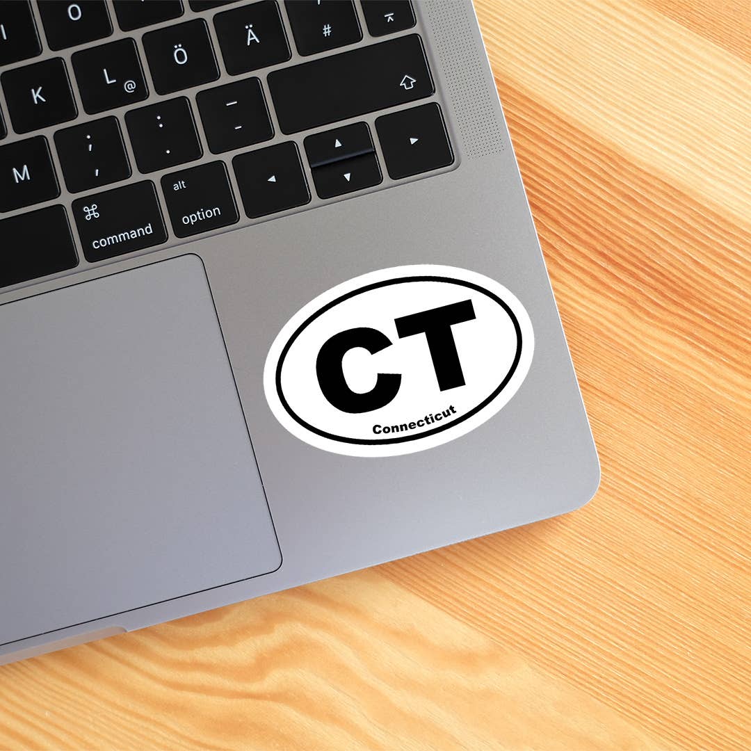 Connecticut CT State Oval Sticker Vinyl Decal: 5"