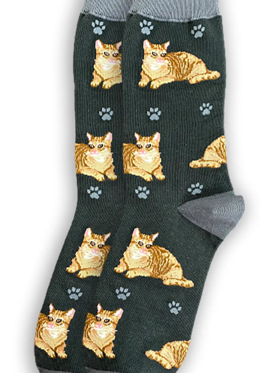 Orange Tabby Cat Socks