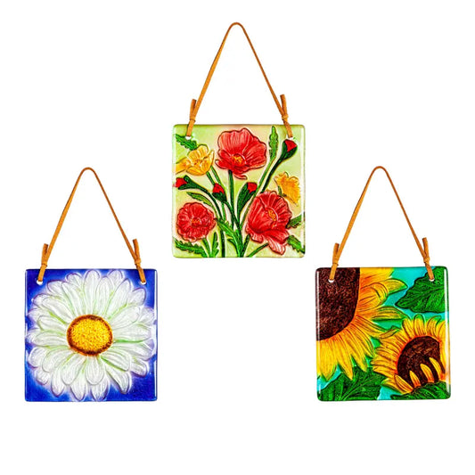 Hand Painted Glass Flowers (3 assorted options)