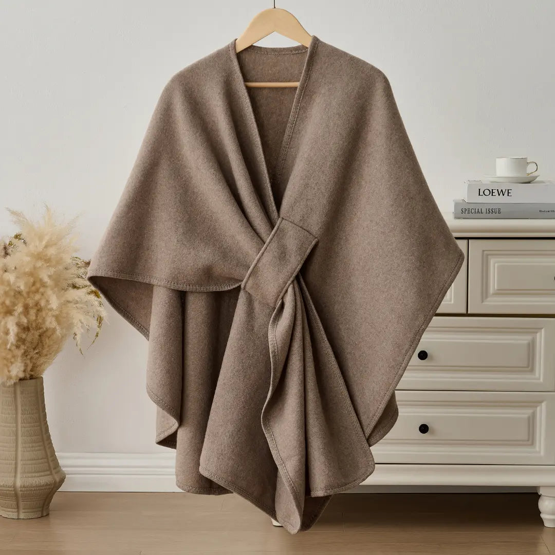 The Fleece Drape Shawl - Khaki