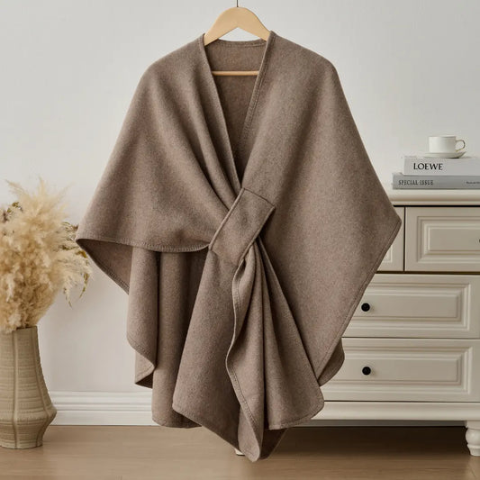 The Fleece Drape Shawl - Khaki