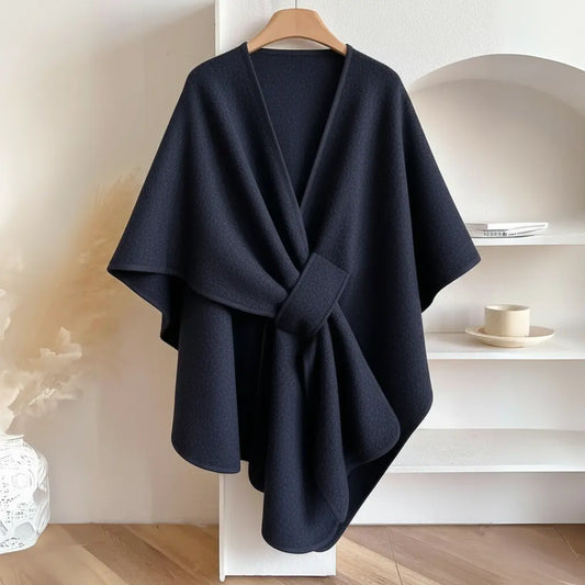 The Fleece Drape Shawl - Navy Blue