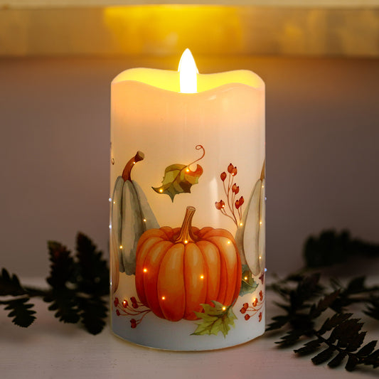 5in Fiber Optic Candle-Thanks and Giving