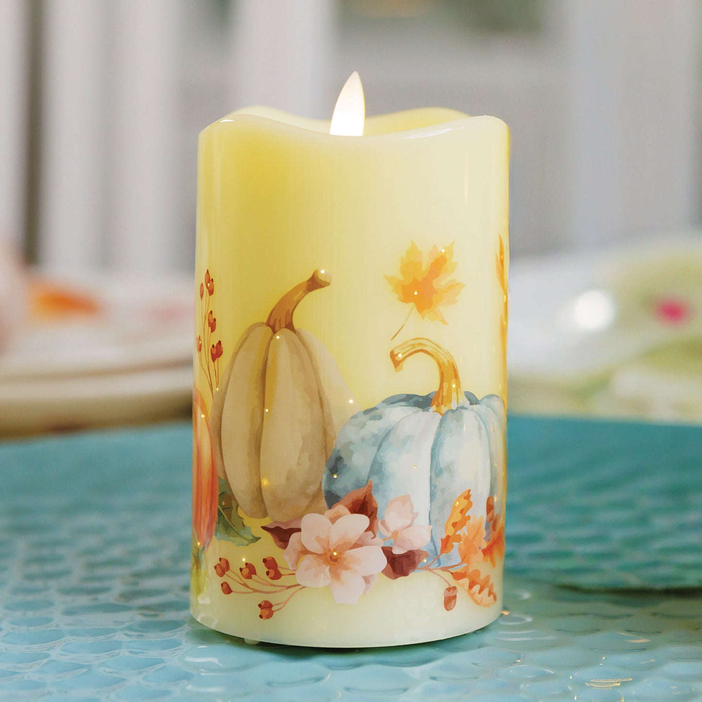 5in Fiber Optic Candle-Thanks and Giving