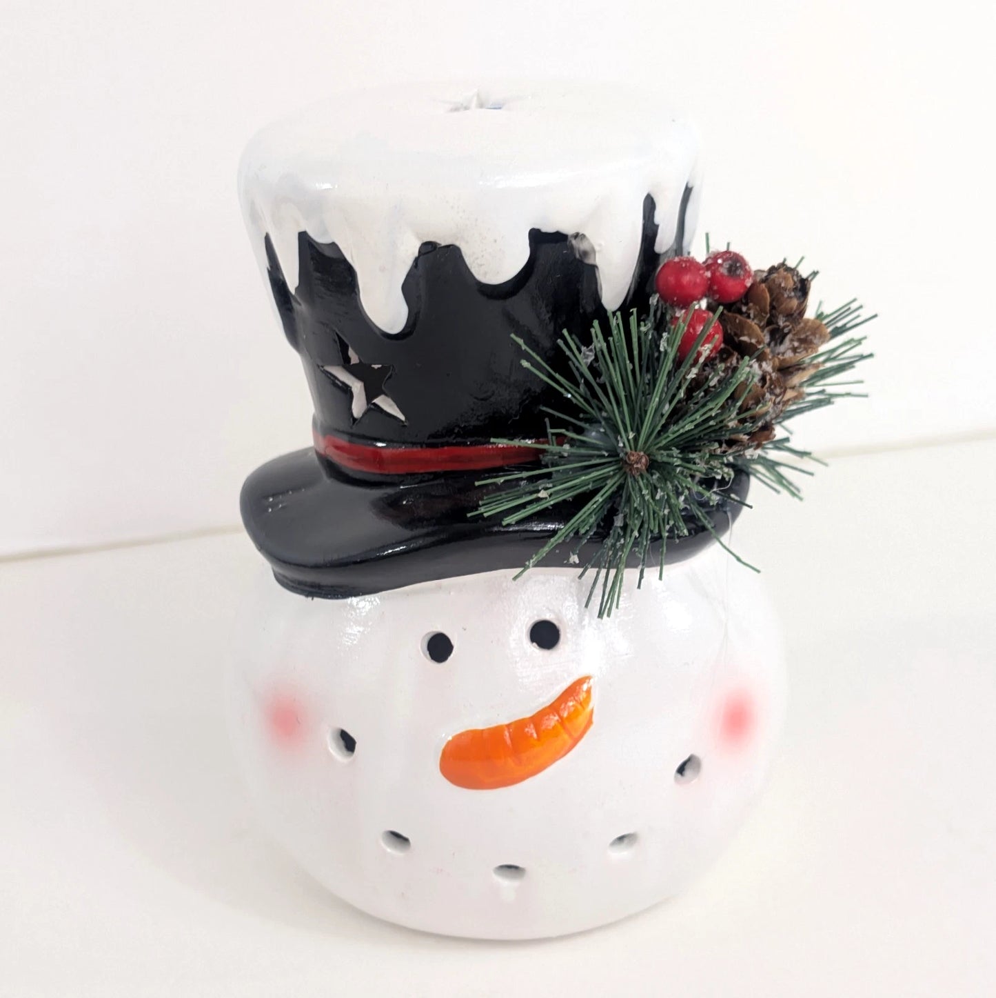 LED Ceramic Snowman Head