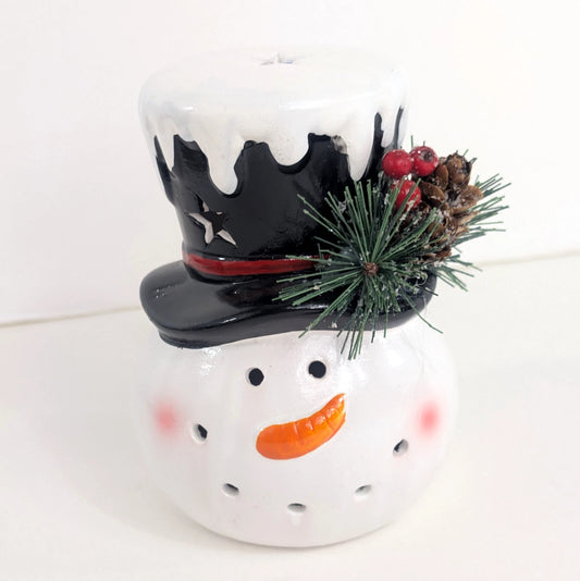 LED Ceramic Snowman Head