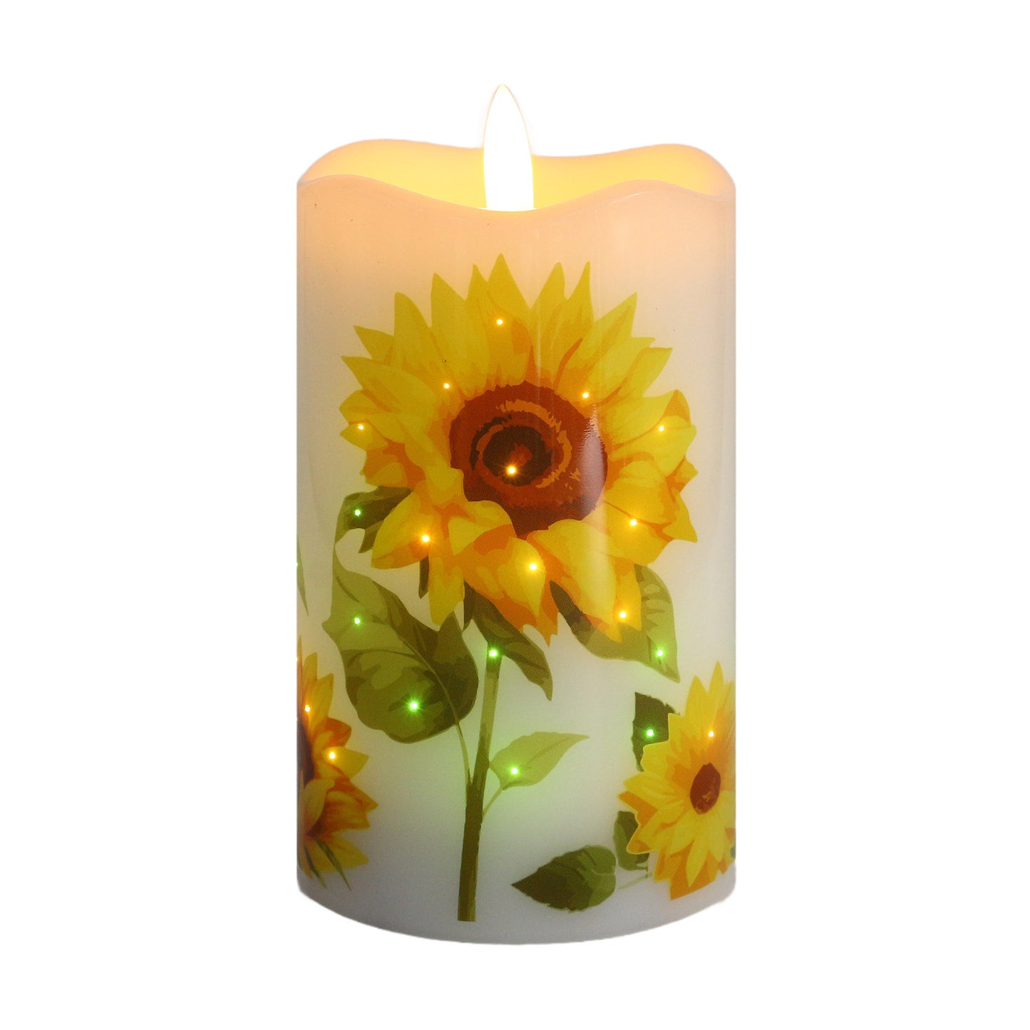 5in Fiber Optic Candle-Sunflower